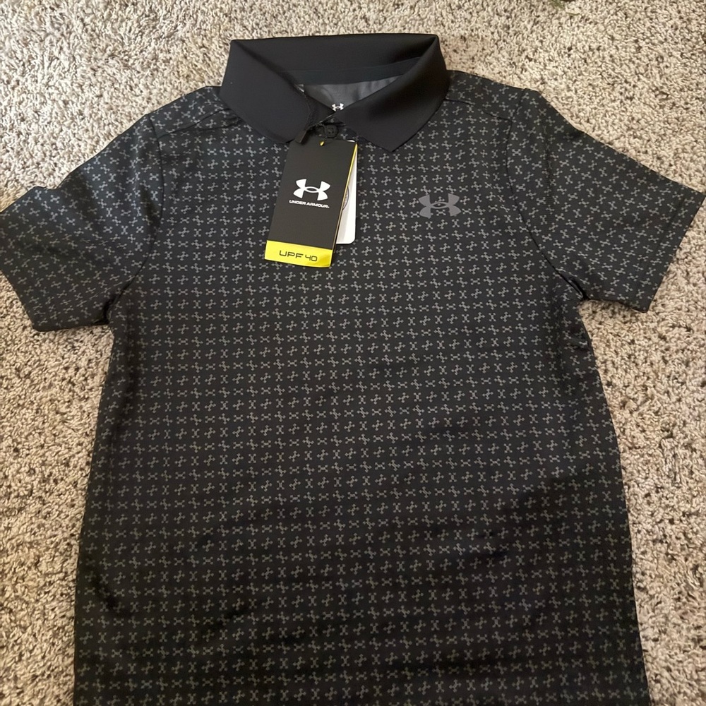 Under Armour Boy’s Patterned Black Polo